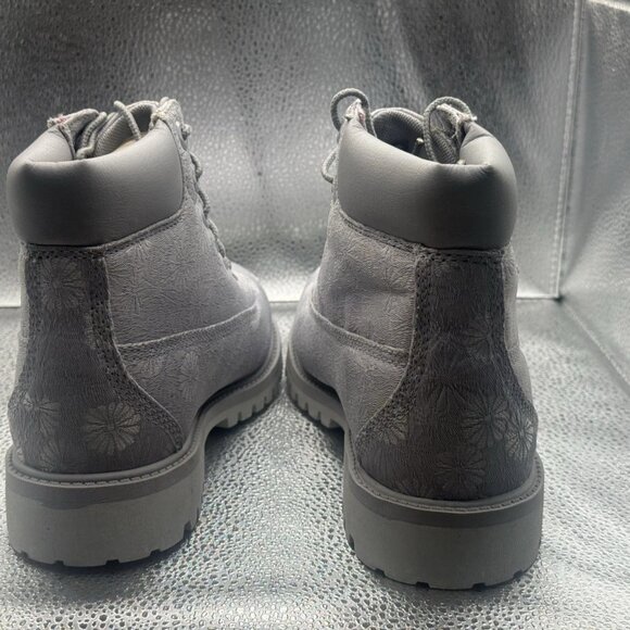 RARE 🚀 - Sz 3.5 TIMBERLAND KIDS PREMIUM 6-INCH WATERPROOF 'FLORAL' BOOTS A197Z - Picture 4 of 9